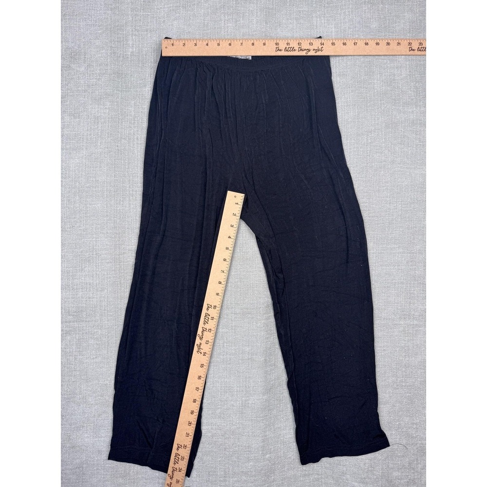 Carolyn Strauss Collection Pants Womens L Black Stretch Jersey Cropped Pull On - Picture 2 of 5